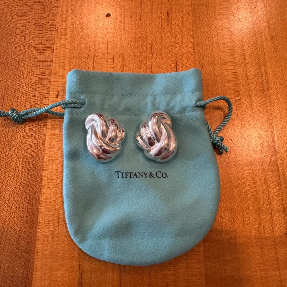 Tiffany & Co. Silver Twisted Knot Earrings